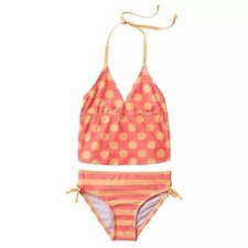 St. Tropez Swimwear Girls Dots And Stripes Tankini Set up Size 16 NWT