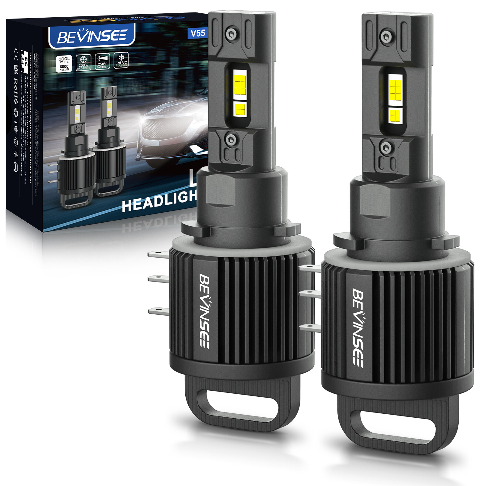 Ampoules LED H15 Canbus pour feux de route Ford Fiesta MKVI blanc 6000K