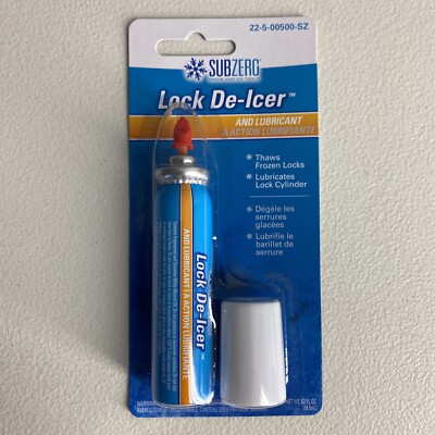 SUBZERO Lock De-Icer & Cylinder Lubricant for Padlocks Auto Locks Free Shipping