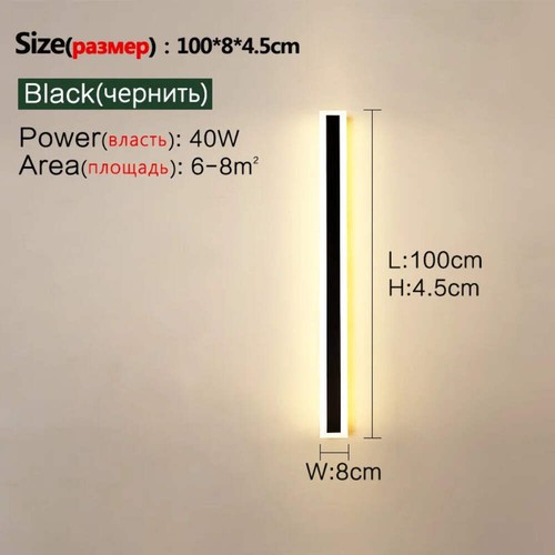 Lámpara de Pared LED Exterior - Larga, IP65 Impermeable, para Jardín, Balcón, Entrada, St - Imagen 31 de 91