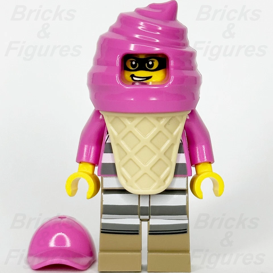 LEGO® City Police Crook Cream Minifigure w/ Pink Ice Cream Outfit 60314 cty1385 - Image 3 of 4