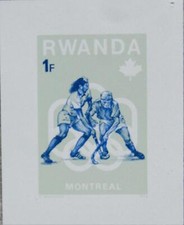 RWANDA RUANDA 1976 802 PROOF PROBE Olympics Olympia Montreal Field Hockey