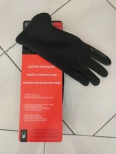 New Spyder Leather Palm Gloves Black  Size M