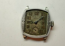 Elgin ART DECO CASE VINTAGE WATCH WITH RUNS STOPS for restoration or parts