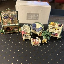 Avon Victorian Memories Miniature Patio Furniture Set Fine Collectibles w/ Box