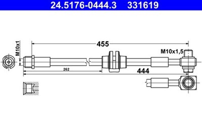 Vorderachse links ATE 24.5176-0444.3 Bremsschlauch für OPEL,VAUXHALL