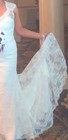 Lillian West Wedding Dress Ivory Lace Satin Size 12 Zipper
