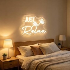 Green Neon Sign Led Wall Decor Relax-warm White Bedroom Home Led Neon Sign