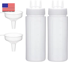 3 Hole Squeeze Bottle for Sauces, Plastic Squeeze Condiment Bottles Tomato Sauce