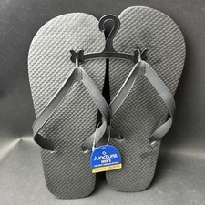 MENS FLIP FLOP RUBBER BEACH SANDALS SIZE XL 12/13 Black
