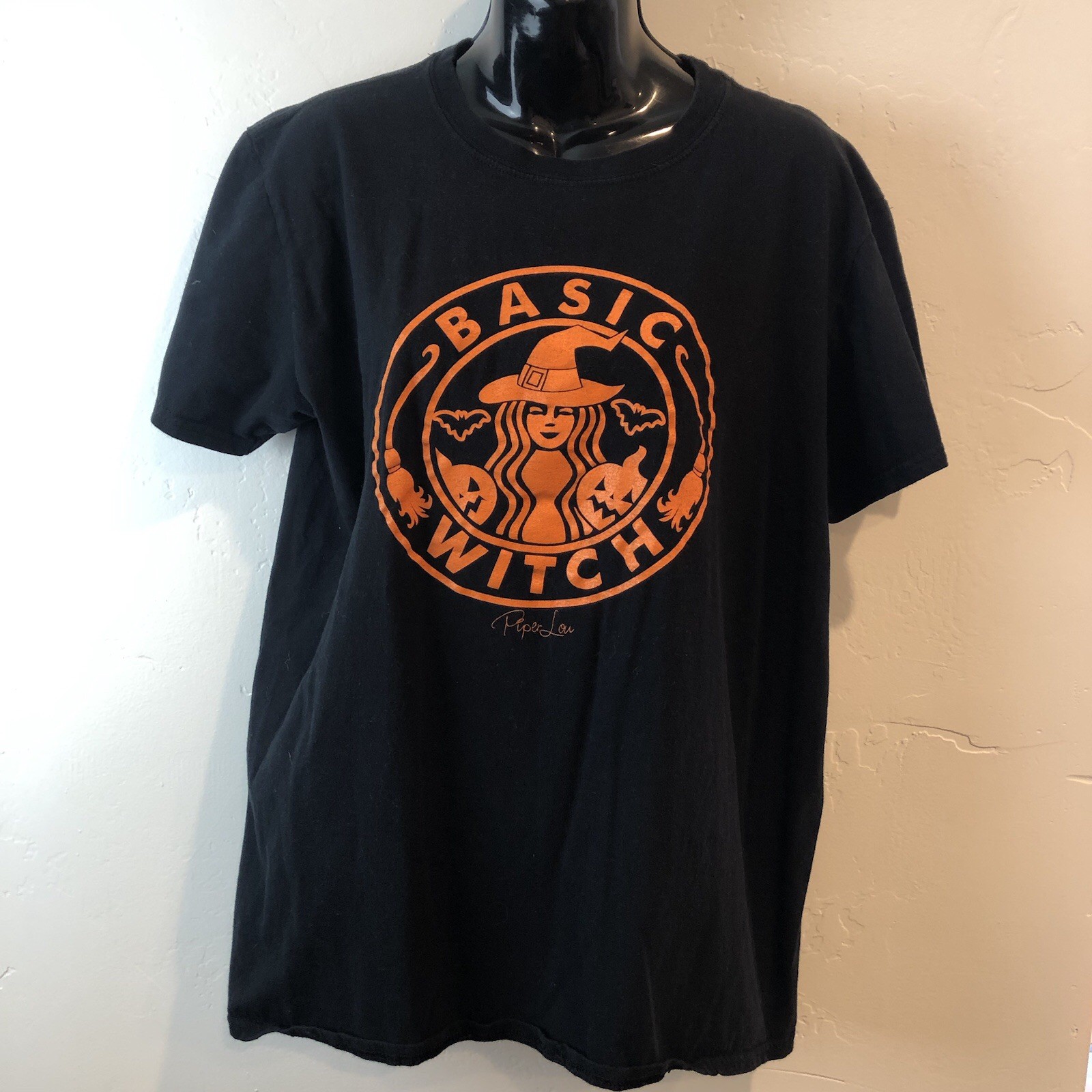 Gildan Basic Witch Starbucks Theme Black And Oran… - image 1