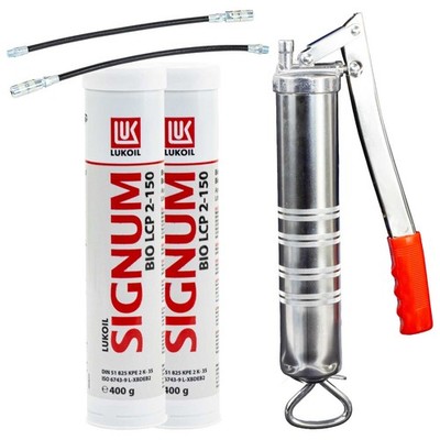 Lithium-Kalzium Fett Lukoil Signum BIO LCP 2-150 2 X 400g + Fettpresse BockTec 