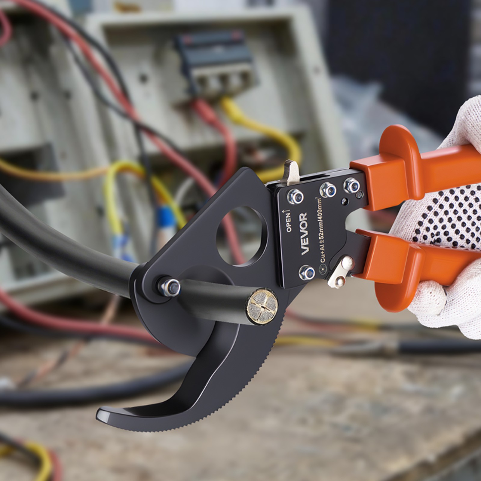 VEVOR Ratcheting Cable Cutter for Copper & Aluminum, 800 MCM