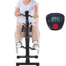 MDODM Pedal Exerciser Bike for Seniors, Hand Arm Leg and Knee Exercise Black