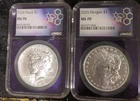 Morgan & Peace 2025 Silver Dollar MS70 NGC Trader Bea Purple Slab