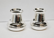 Par de seguidores de velas Bove enchapados en plata, tamaño 7/8", quemador Topper chalice co