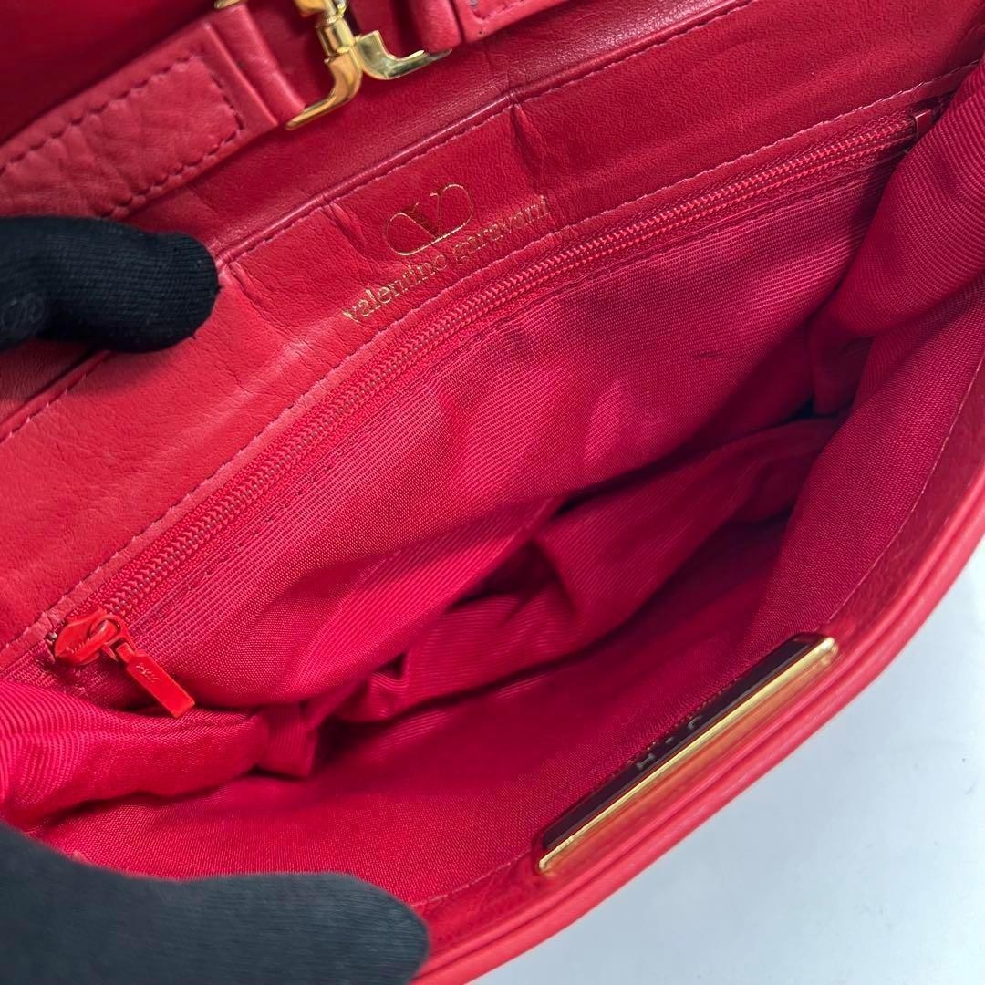 Valentino Garavani Vintage Leather Shoulder Bag Red Women's Crossbody Japan thumbnail 5