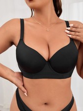 Große Größen schwarzer einfacher rückenfrei Lässig bequemer mittlerer Billig24