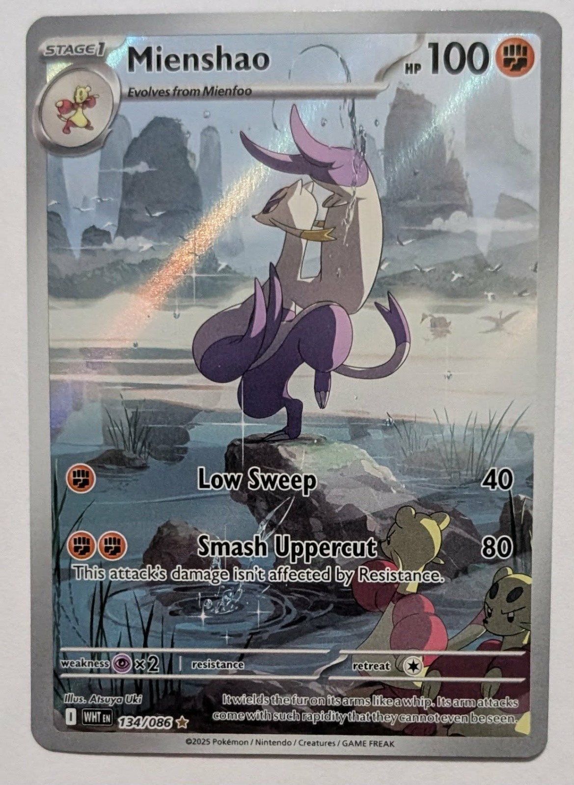 Mienshao 134/086 Sv: White Flare Holo Rare Illustration Card