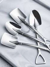4 Shovel Teaspoon Set – Stainless Steel Spoons for Coffee, Dessert, Ice Cream