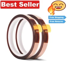 Heat Resistant Polyimide Tape 10mm x 33m for Crafting & Electronics - 2 Rolls