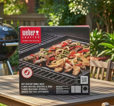 Weber Crafted Flat Top Griddle Insert Compatible w/ Grill Frame, #7672 - NEW