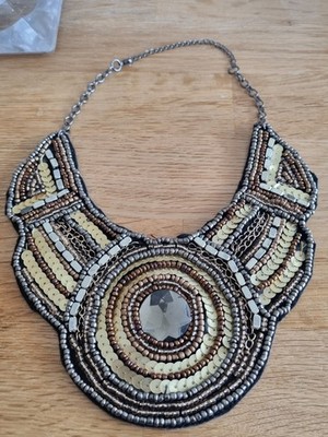 Prachtvolle Statement-Kette   Aufwendige HANDARBEIT   Boho/Ethno Collier Perlen
