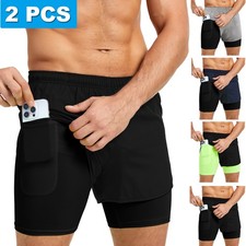 Gym Shorts Men Running Shorts with Liner Pockets Towel Loop Quick Dry Breathable