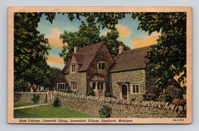 Rose Cottage Cotswold Group Greenfield Village Dearborn MI Postcard