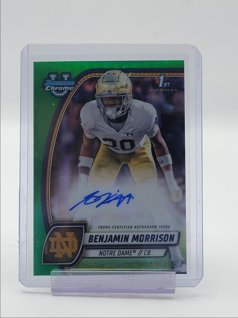 BENJAMIN MORRISON 2024 BOWMAN U CHROME 1ST GREEN REFRACTOR AUTO /99 Q1134