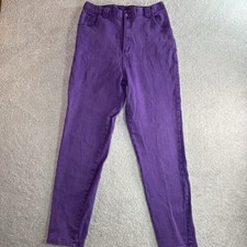 Vintage Bonjour Purple Jeans Womens 18 High Waist Tapered Leg USA Made 80s 90s