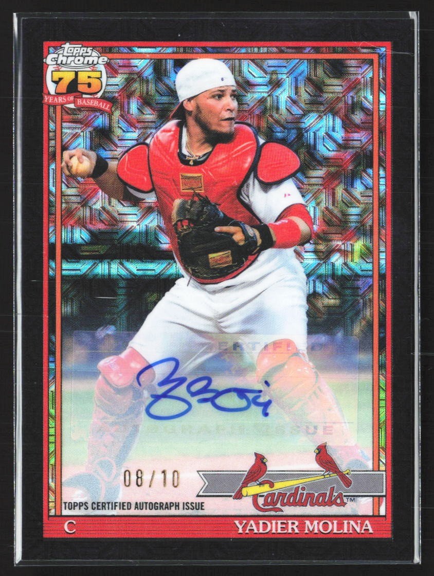 2026 Topps Update #U91C-91 Yadier Molina Chrome Autographs Black Refractor #/10