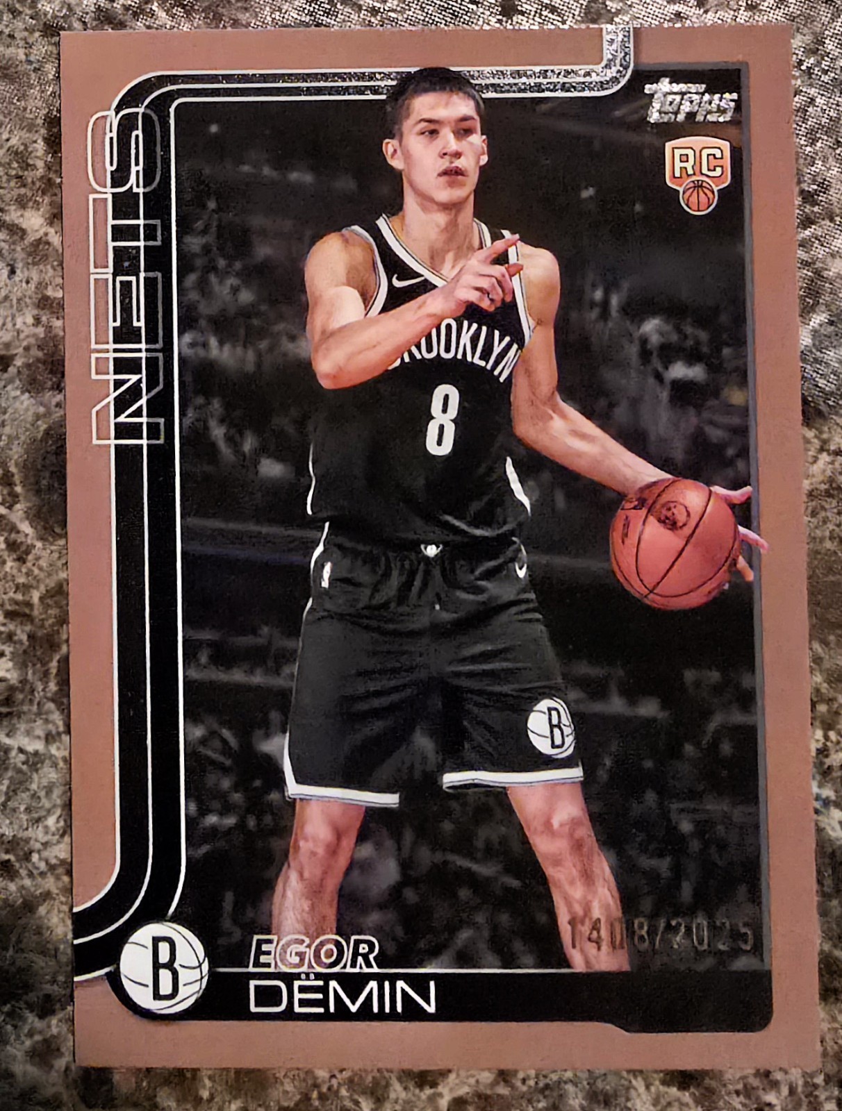 1408/2025. 2025-26 Topps Basketball EGOR DEMIN Brooklyn Nets RC #208 Gold