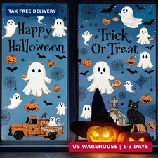 6 Sheets Halloween Window Clings Ghost Pumpkin Party Glass Decorations