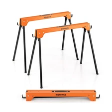 Goplus Saw Horses 2 Pack, 1322 LBS Portable Folding Saw Horses w/ Easy Open L...