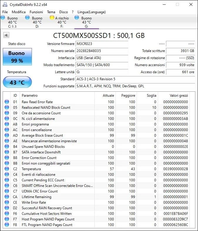 Crucial MX500 SSD 500 GB 2,5" SATA III 6Gb/s CT500MX500SSD1 Probado Perfecto