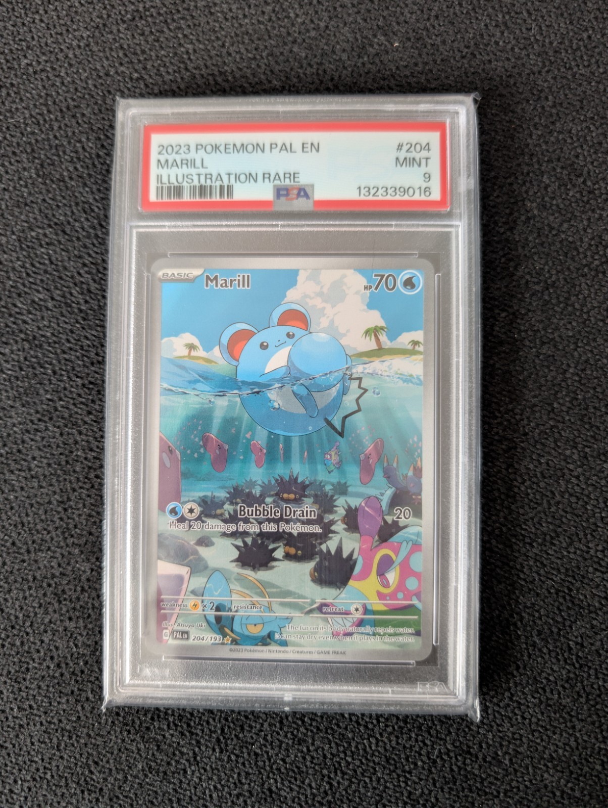 2023 POKEMON PAL EN PALDEA EVOLVED ILLUSTRATION RARE #204 MARILL PSA 9