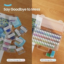 Diamond Painting Storage Solution: 64 Jars with Custom Labels Waterproof Case