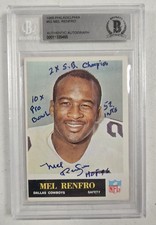  Mel Renfro Cowboys 4 Insc Signed 1965 Philadelphia Rookie Card #53 Beckett Auto