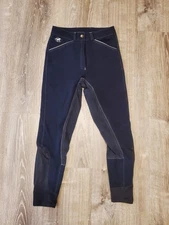 Smartpak Piper Fullseat Breeches Size 26R Navy With White Piping