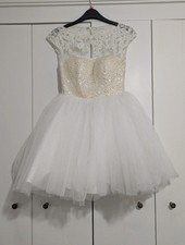 Sherri Hill Dress Size 8 White Sparkly Lace Sequin Short Prom Gown Hen Wedding