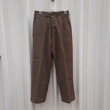 US Army WW2 M1945 Field Wool Serge Trousers OD 33 18oz Brook Mfg 29x29 MOTH HOLE
