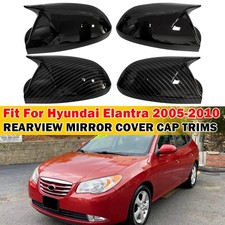For Hyundai Elantra 2005-2010 Blackcarbon Wo Light Rearview Mirror Cover Caps