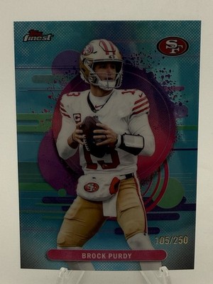 2025 Topps Finest - Brock Purdy #146 Uncommon Sky Blue Refractor /250 49ers