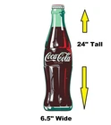 Coca Cola Bottle Metal Die Cut Sign Vintage Style Large