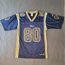 Vintage Puma St Louis Rams Isaac Bruce 80 Jersey Blue Gold Mens Medium AS IS