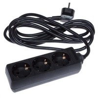 Steckdosenleiste Steckleiste 3 Fach, 3M Schwarz Kabel 3X1,5Mm² Mit Schutzkontakt