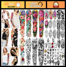 55 Sheets Temporary Tattoos for Men  Women - 8 Full Arm, 17 Half Arm, 30 Tiny W