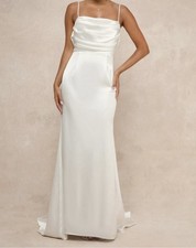 Lulu  s Lovely Endearment White Satin Sleeveless Backless Maxi Dress Size XXS NWT