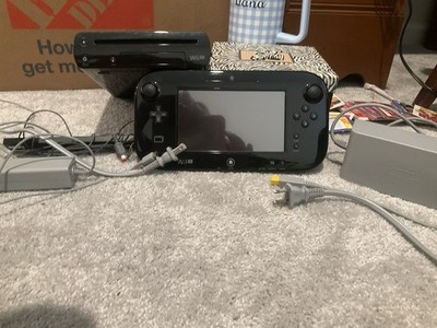 Nintendo Wii U 32GB Deluxe Black Console w/ Gamepad, Cables, Sensor Bar, Tested